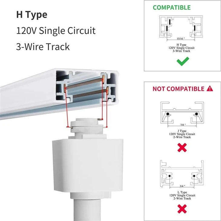 H Type Track Lighting Rail Ceiling Spotlight 2 -