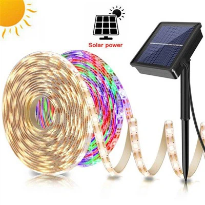 Đèn LED dải năng lượng mặt trời 5M RGB/Trắng ấm