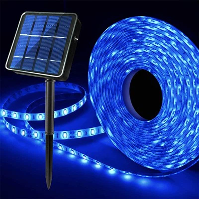 Đèn LED dải năng lượng mặt trời màu xanh